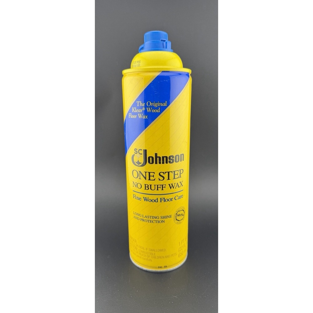 NEW OLD STOCK SC Johnson One Step No Buff Wax Fine Wood Floor Care 22oz  FULL